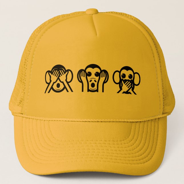 Gorra De Camionero Emoji sabia de 3 monos (Anverso)