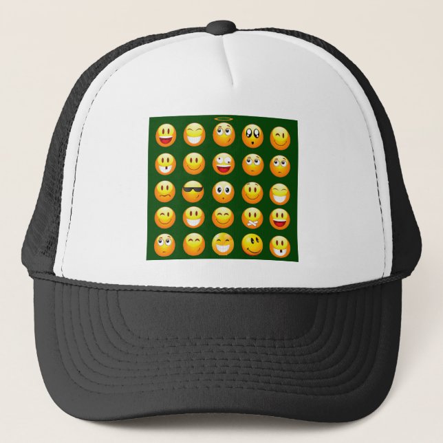 Gorra De Camionero emoji verde oscuro (Anverso)