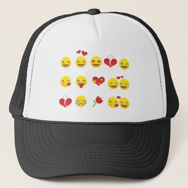 Gorra De Camionero Emojis de San Valentín (Anverso)