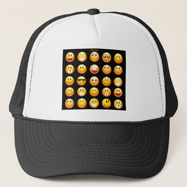 Gorra De Camionero emojis negras (Anverso)