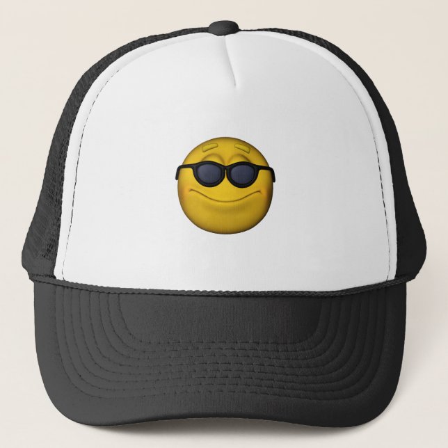 Gorra De Camionero Emoticón Con Gafas De Sol (Anverso)