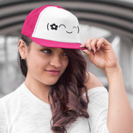 Gorra De Camionero Emoticono de flor sonriente feliz