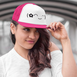 Gorra De Camionero Emoticono de flor sonriente feliz