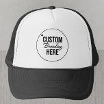 Gorra De Camionero Empleado Con Logotipo personalizado O Swag Blanco<br><div class="desc">¿Necesita gorras personalizados personalizados para su negocio? ¡Entonces este moderno sombrero de camionero con logo es para ti! Personalizar el logotipo predeterminado con su propia marca de empresa. Excelente para profesionales,  empleados,  personal y swag para sus clientes que quieran usar y recuperar su marca.</div>