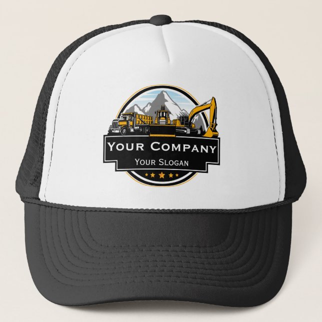 Gorra De Camionero Empresa de construcción de equipo pesado profesion (Anverso)