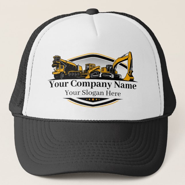 Gorra De Camionero Empresa de construcción de equipo pesado profesion (Anverso)