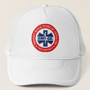 Gorra De Camionero EMT-CC (tecnología médica de la emergencia -