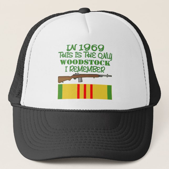 Gorra De Camionero En 1969 el único Woodstock recuerdo Vietnam (Anverso)