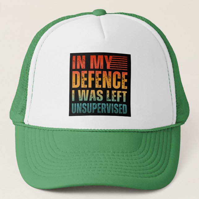 GORRA DE CAMIONERO EN MI DEFENSA ME DEJARON SIN SUPERVISIÓN (Anverso)