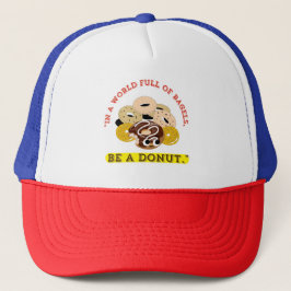 GORRA DE CAMIONERO EN UNA PALABRA DE BAGELS, SEA UN DONUTS