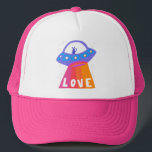 Gorra De Camionero Encantador espacio Alienígenas martianos OVNI amor<br><div class="desc">Espero que te guste este divertido diseño. Añade tu propio texto al frente o al reverso. Revisa mi tienda para más artículos a juego como pegatinas,  tazas,  tarjetas,  camisetas,  toallas,  papel de envoltura y otros patrones. ¡Gracias por comprarme! ¡Si quieres algo personalizado avíseme!</div>