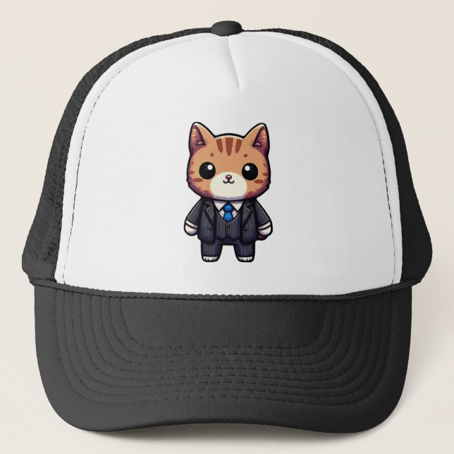 Gorra De Camionero Encantador jefe gato (Anverso)