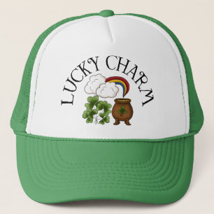 Gorra De Camionero Encanto afortunado de la mina de oro del arco iris