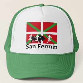 Gorra De Camionero Encierro de San Fermín en Pamplona y bandera