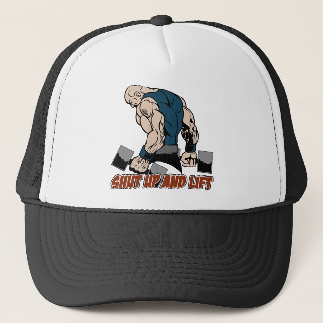 Gorra De Camionero Enciierre y levante al Weightlifter (Anverso)