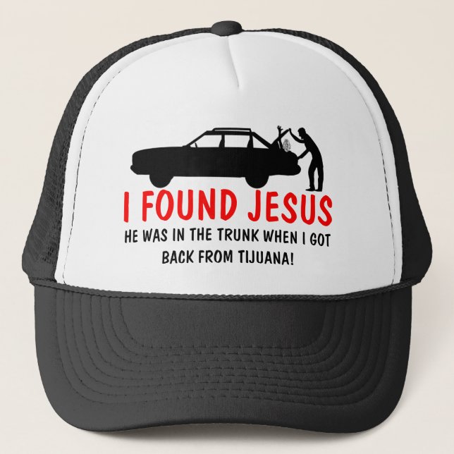 Gorra De Camionero Encontré la parodia de Jesús (Anverso)