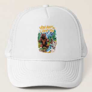 Gorra De Camionero Encuentro de oso en la cacería de osos divertidos 