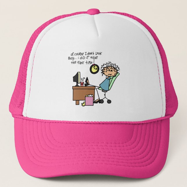 Gorra De Camionero Enderece la primera vez el humor (Anverso)