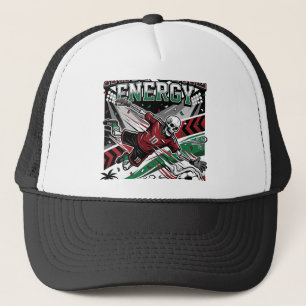 Gorra De Camionero Energía Meta Irak Esqueleto Delantero Naciones Neg