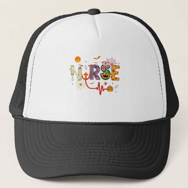 Gorra De Camionero Enfermera de disfraces de Halloween Stethoscope Bo (Anverso)