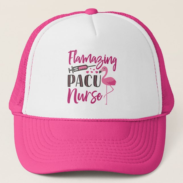Gorra De Camionero Enfermera de enfermería de la semana de Flamingo r (Anverso)