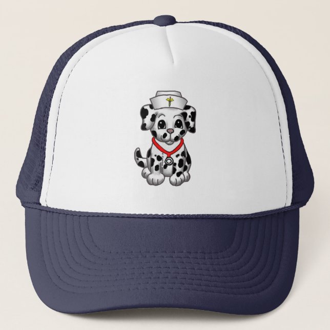 Gorra De Camionero Enfermera de perros de cachorros (Anverso)
