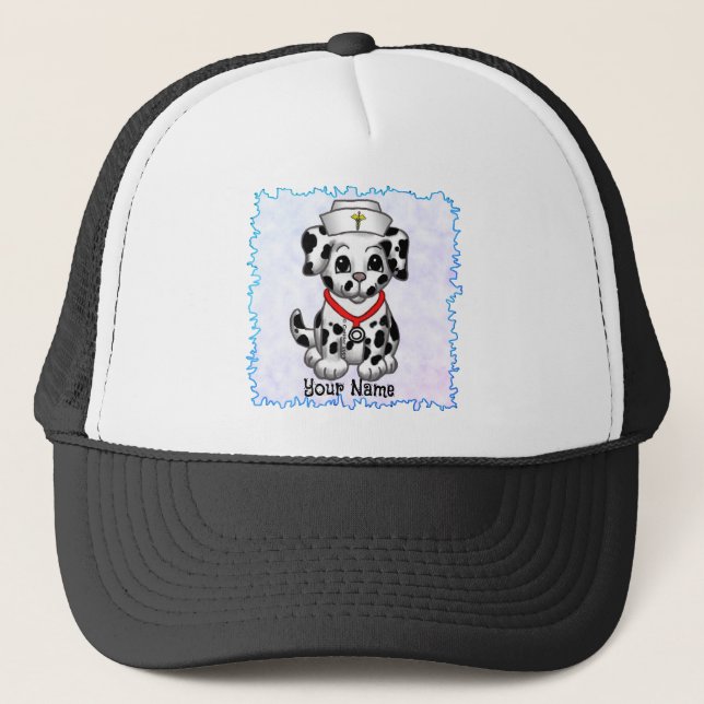 Gorra De Camionero Enfermera de perros de cachorros (Anverso)