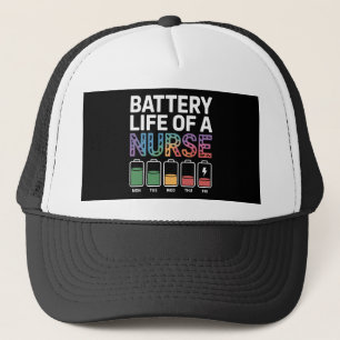 Gorra De Camionero Enfermera Divertida Frase Batería Vida Colorido Mé