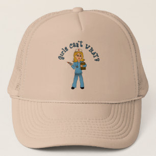 Gorra De Camionero Enfermera en mandíbulos azules (rubia)