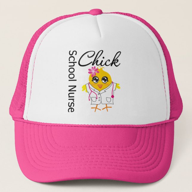 Gorra De Camionero Enfermera escolar Chick v2 (Anverso)