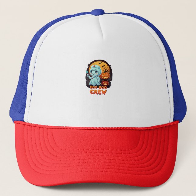 Gorra De Camionero Enfermera fantasma - Boo Boo Crew Halloween Fun Cl (Anverso)