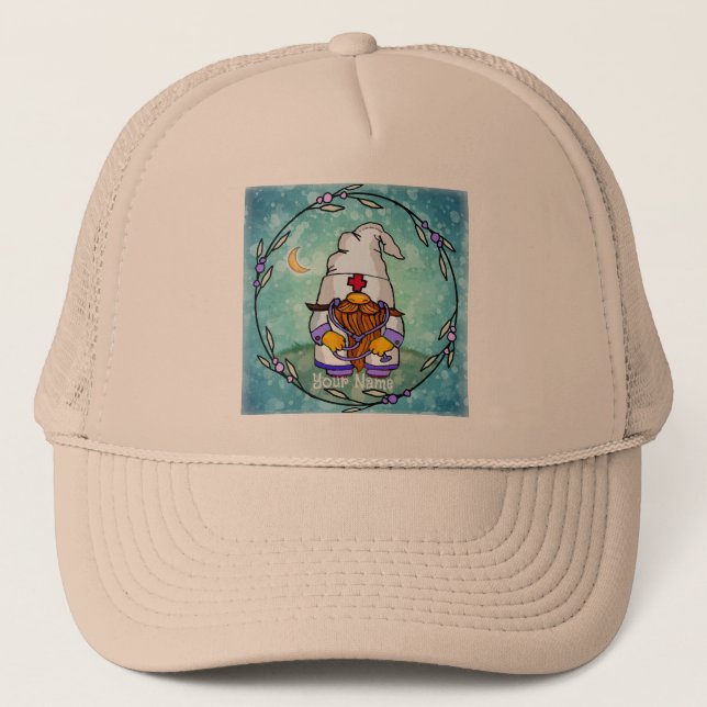 Gorra De Camionero Enfermera masculina gnome (Anverso)