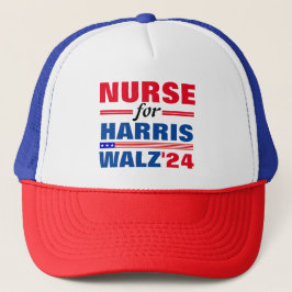 Gorra De Camionero Enfermera para Harris Walz Azul Rojo