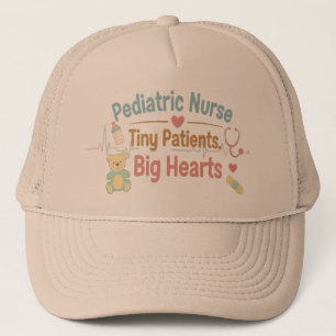 Gorra De Camionero Enfermera Pediátrica Pequeños Pacientes Grandes Co