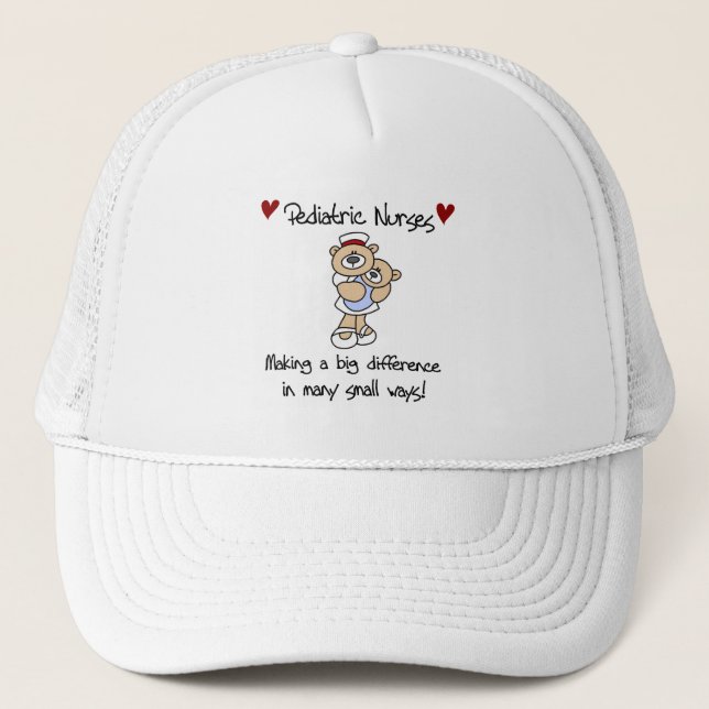 Gorra De Camionero Enfermeras pediátricas de Oso camisetas y regalos (Anverso)