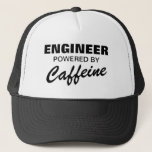 Gorra De Camionero Engineer powered by caffeine funny trucker hat<br><div class="desc">Engineer powered by caffeine trucker hat. Funny cap for coffee lover,  addict,  boss,  co worker,  husband,  dad,  brother,  grandpa,  employee,  staff,  personnel etc. Office humor for men and women on the job. Customizable quote for other occupations and professions. Custom headwear Birthday gift idea. Typography template design.</div>