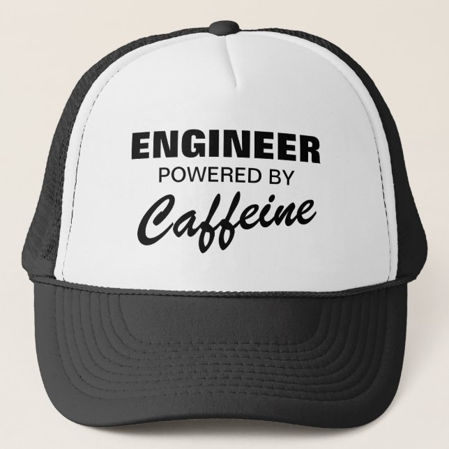 Gorra De Camionero Engineer powered by caffeine funny trucker hat (Anverso)