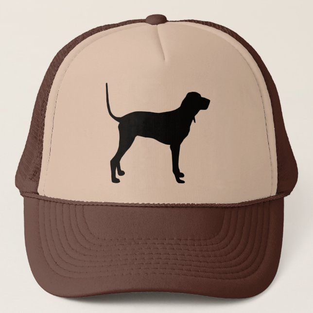 Gorra De Camionero Engranaje negro y del moreno del Coonhound (Anverso)