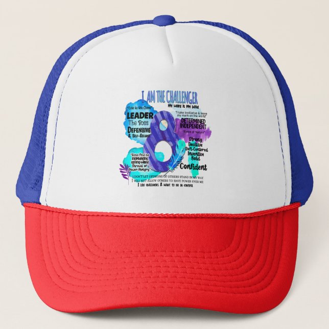 Gorra De Camionero Enneagram Tipo 8 - Soy El Challenger (Anverso)