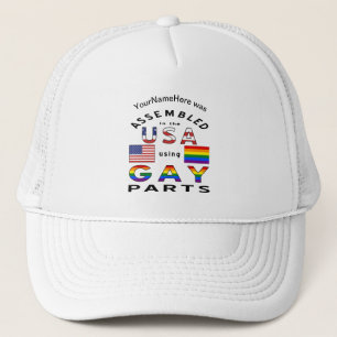 Gorra De Camionero Ensamblado en EE.UU. usando piezas gay personaliza