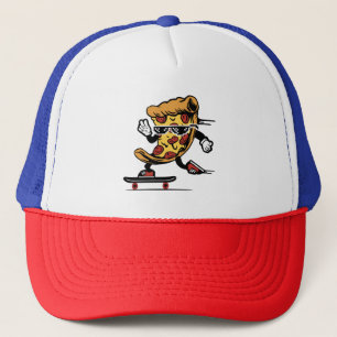 Gorra De Camionero Entrega de pizza, divertida patineta de pizza