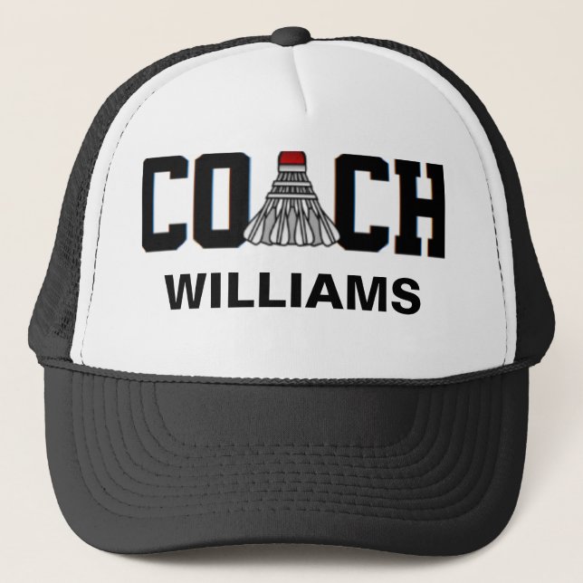 Gorra De Camionero Entrenador -Badminton (Personalizado) (Anverso)