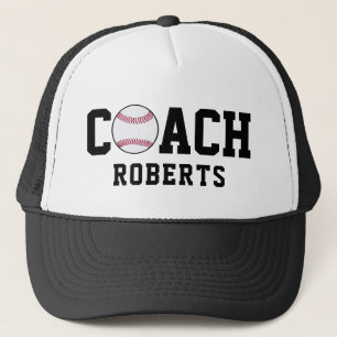 Gorra De Camionero ⚾️ entrenador de béisbol [nombre personalizad