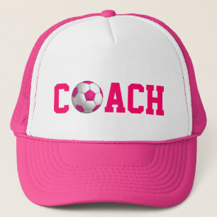 Gorra De Camionero Entrenador de fútbol rosado