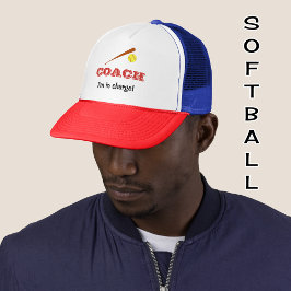 Gorra De Camionero Entrenador de softbol nombre de costumbre deporte 