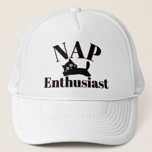 Gorra De Camionero Entusiasta de Nap Cat Cuadros