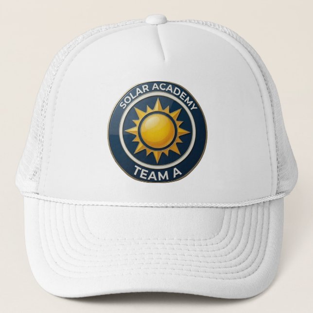 Gorra De Camionero  "Equipo A – SOLAR ACADEMY Texto en Negrita Diseño (Anverso)