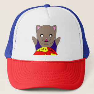 Gorra De Camionero Equipo de baloncesto Cute Cat Play Ball