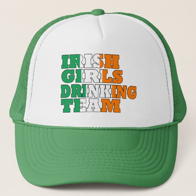 Gorra De Camionero Equipo de bebidas de chicas irlandeses (Anverso)