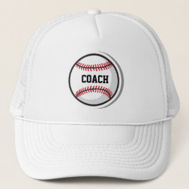 Gorra De Camionero Equipo de béisbol COACH Blanco Rojo Negro